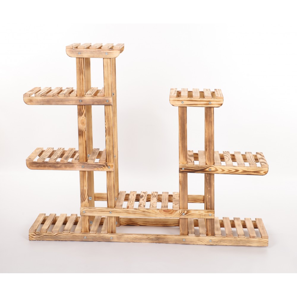 Stojący kwietnik drewniany na KWIATY regał stojak kaskadowy WYSOKI POJEMNY