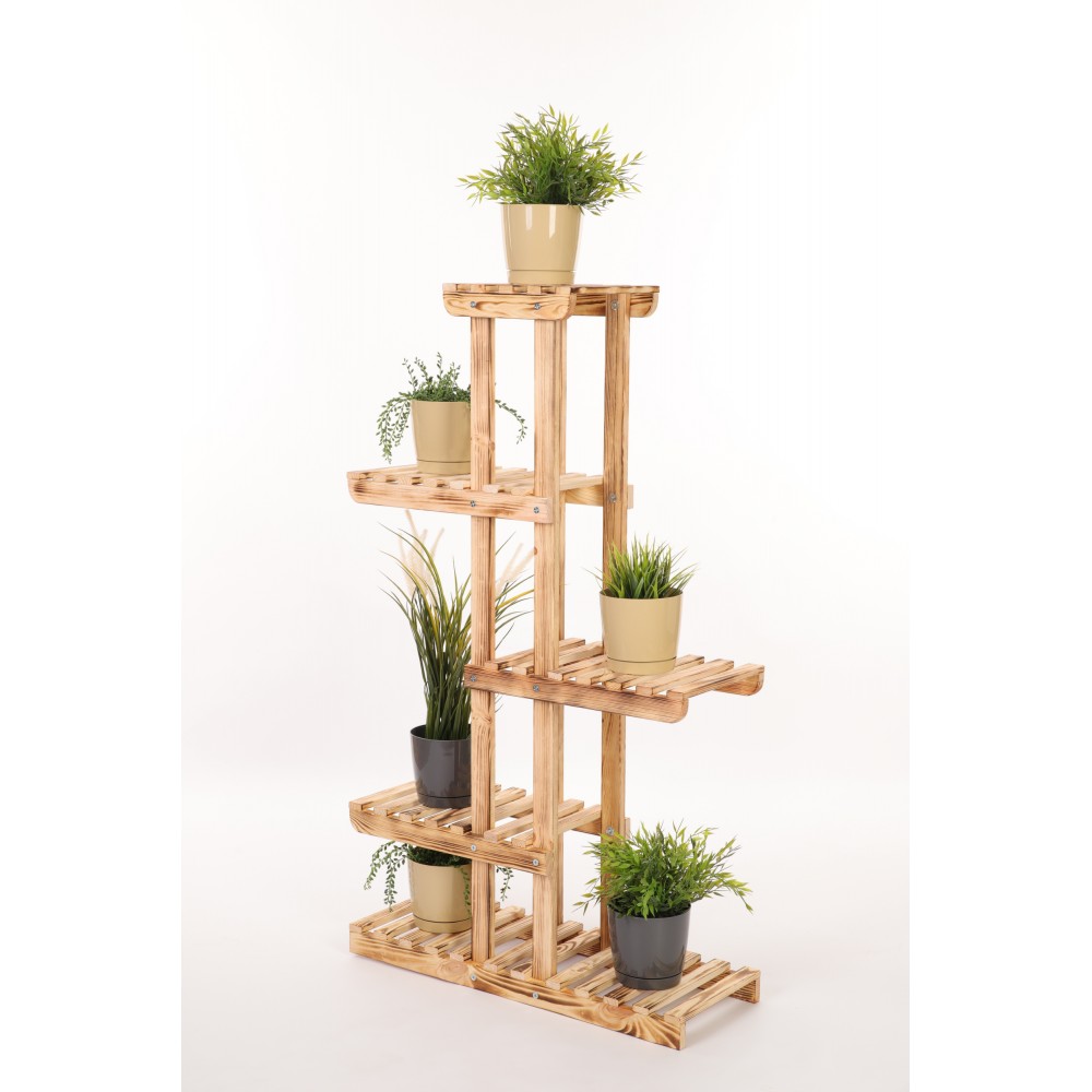 Drewniany stojak na kwiaty kwietnik regał na doniczki sosnowy stojak EKO
