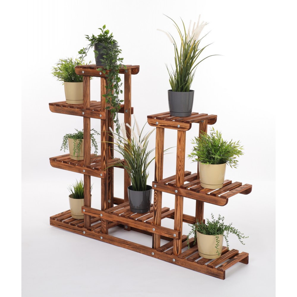 Stojący kwietnik drewniany na ROŚLINY regał stojak kaskadowy WYSOKI POJEMNY