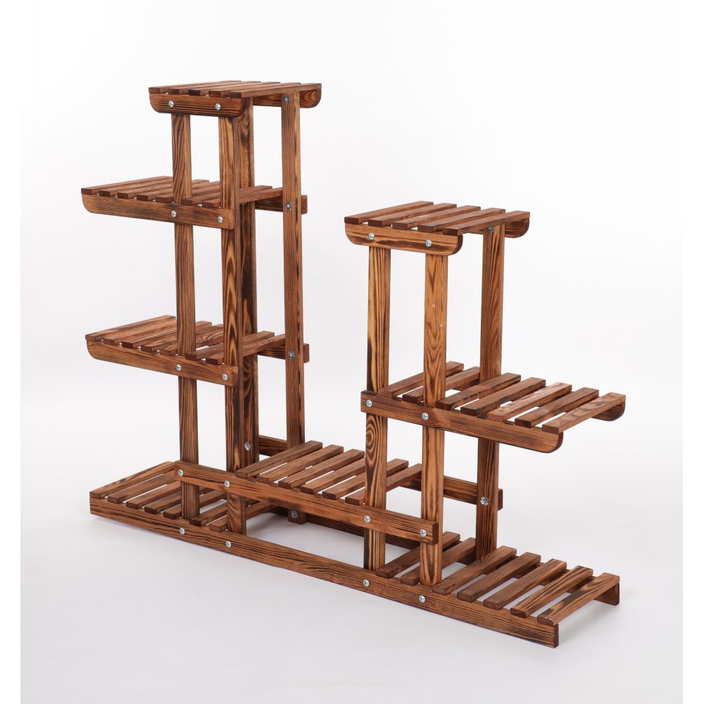 Stojący kwietnik drewniany na ROŚLINY regał stojak kaskadowy WYSOKI POJEMNY