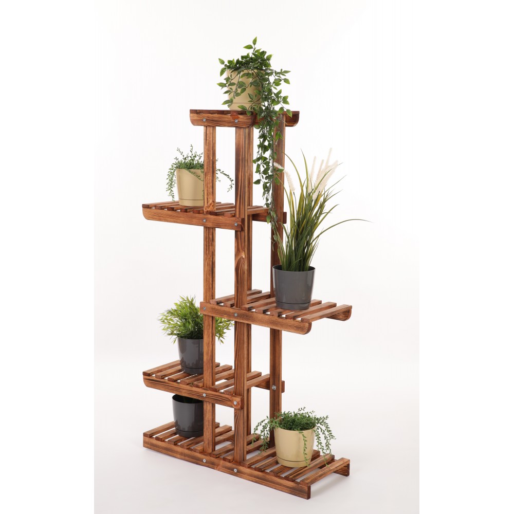 Kwietnik stojak na kwiaty doniczki drewniany regał na rośliny 6 półek EKO