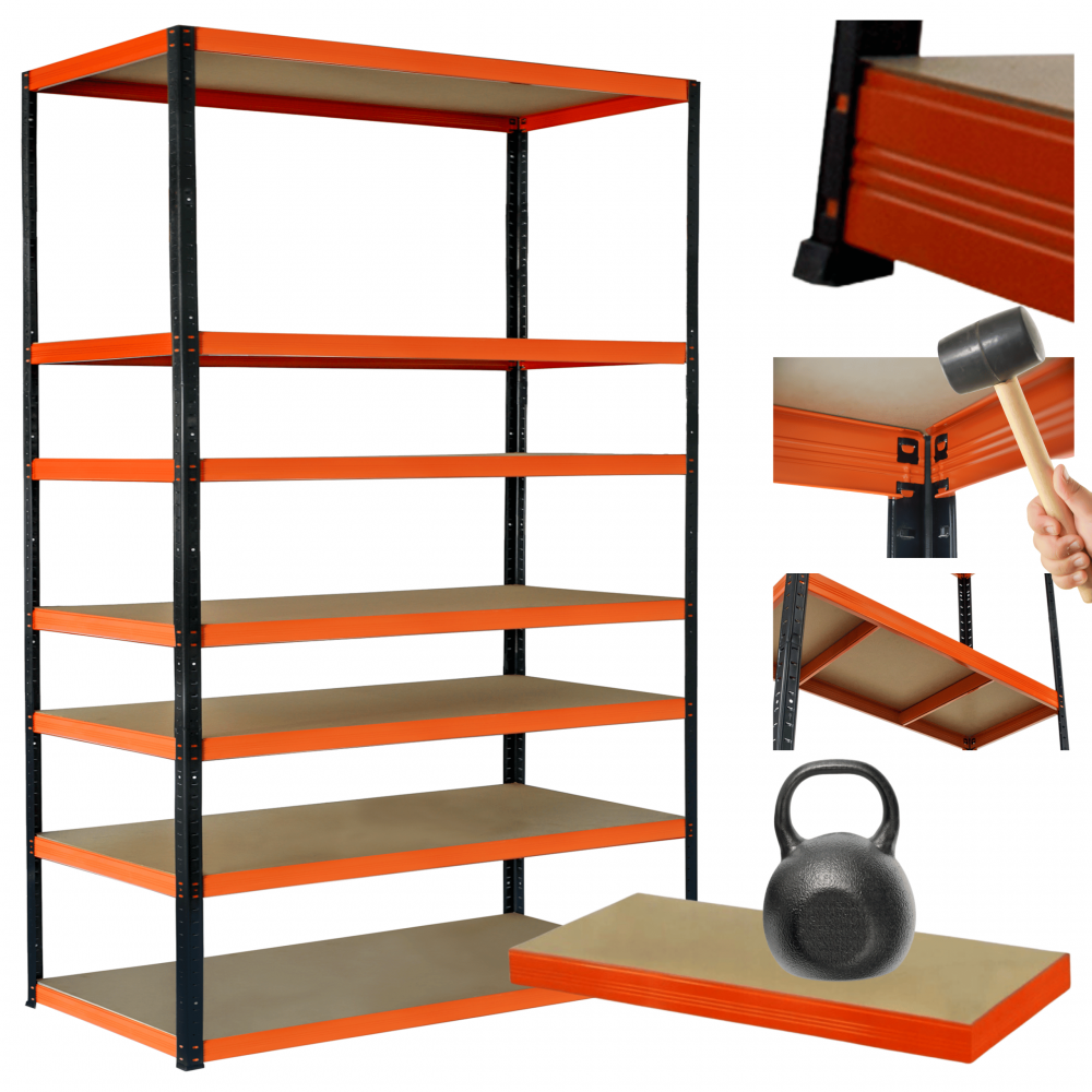 Regał metalowy magazynowy stojak HELIOS 270x150x35cm 7Px175kg SZEROKI MOCNY