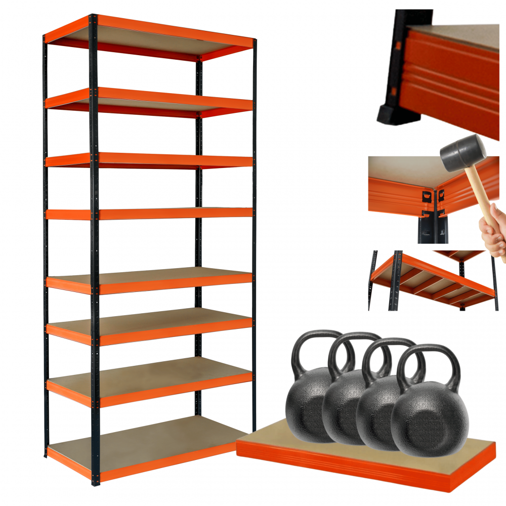 Regał metalowy magazynowy stojak HELIOS 270x75x60cm 8Px400kg  WYSOKI