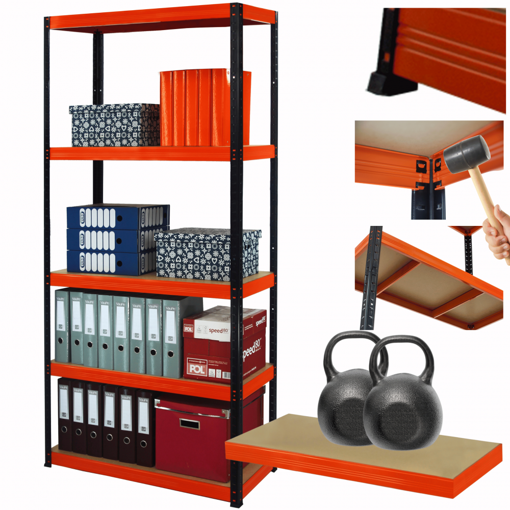 Regał metalowy magazynowy stojak HELIOS 213x110x60cm 5Px275kg 300TYS KOMB