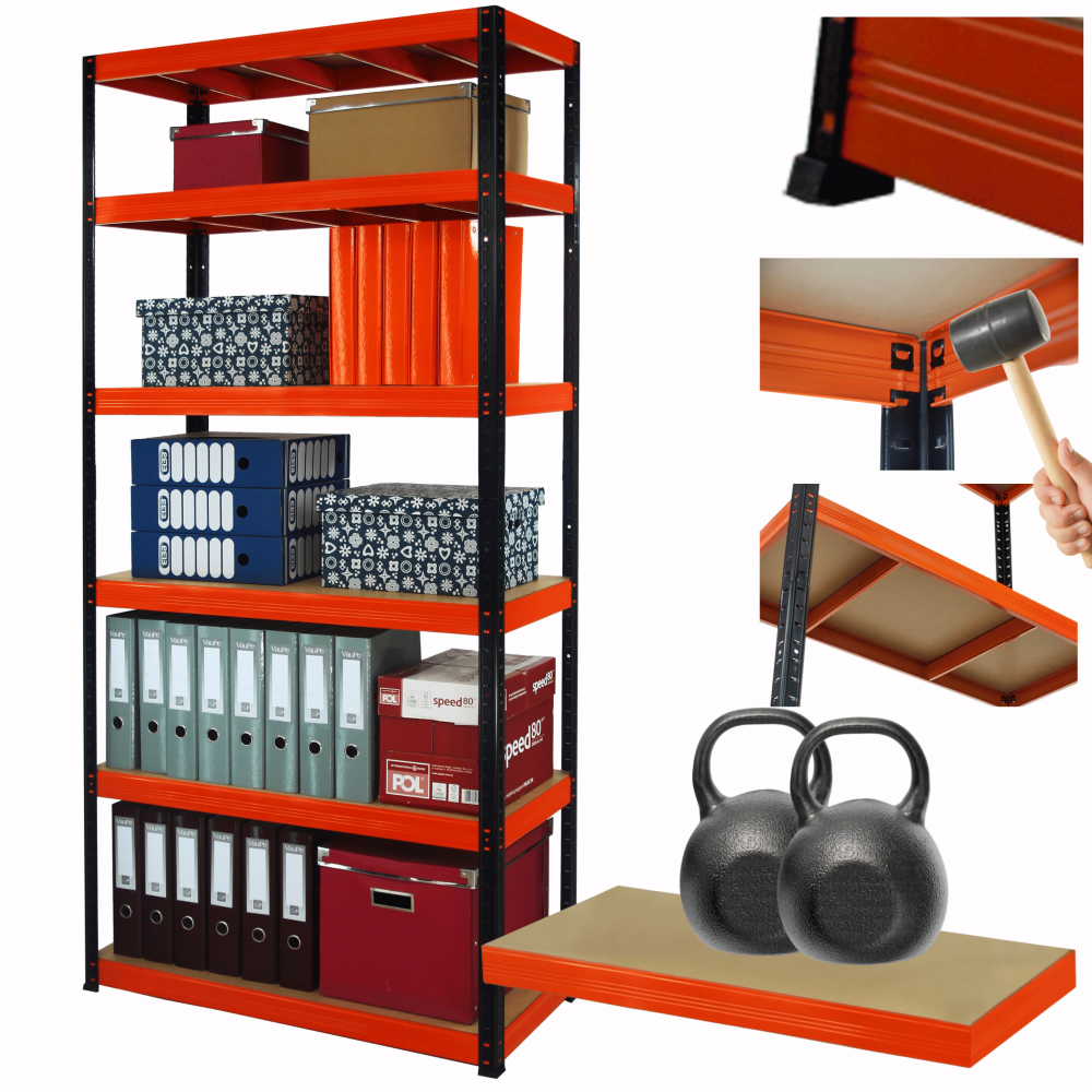 Regał metalowy magazynowy stojak HELIOS 213x90x30cm 6Px275kg 300TYS KOMB