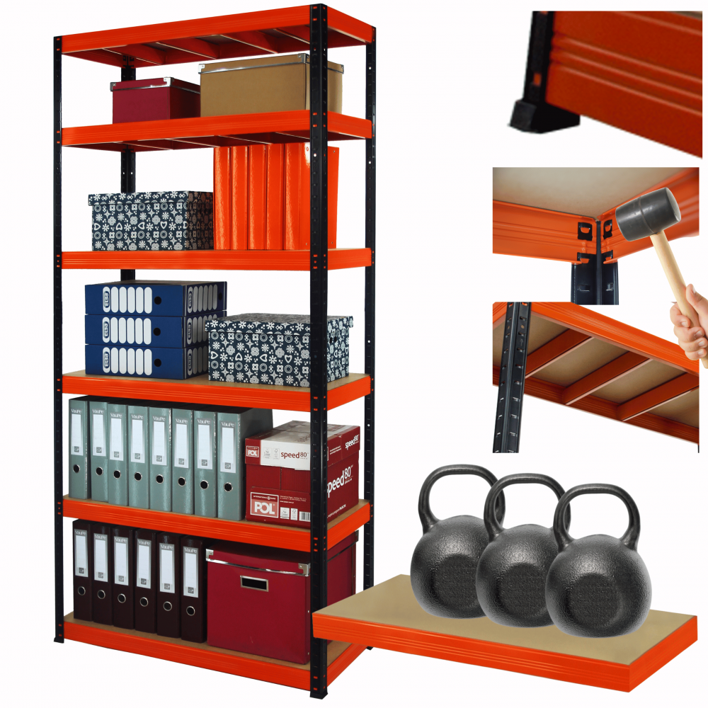 Regał metalowy magazynowy stojak HELIOS 213x75x35cm 6Px350kg 300TYS KOMB