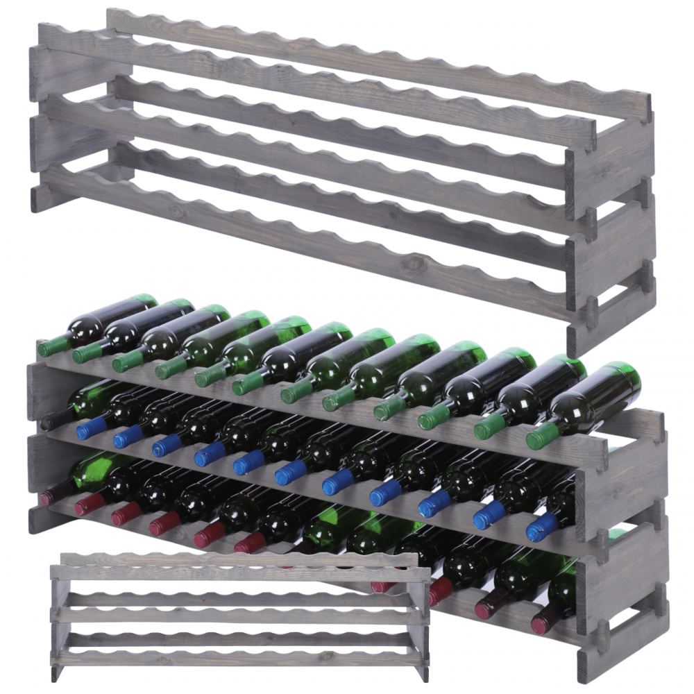 Stojak na wino regał modułowy na butelki 3x12 but SZEROKI BEZ NARZĘDZI