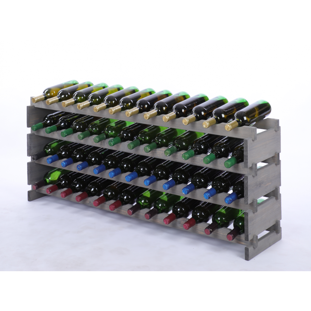 Stojak na wino regał modułowy na butelki 4x12 but SZEROKI BEZ NARZĘDZI