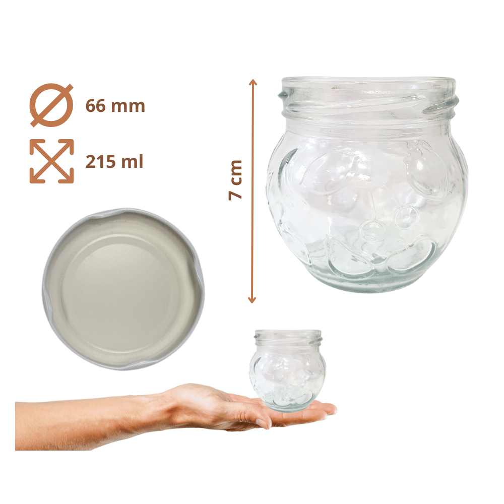 Słoiki 215ml dżemy konfitury przyprawy deserki 6kompletów zakrętki 66mm