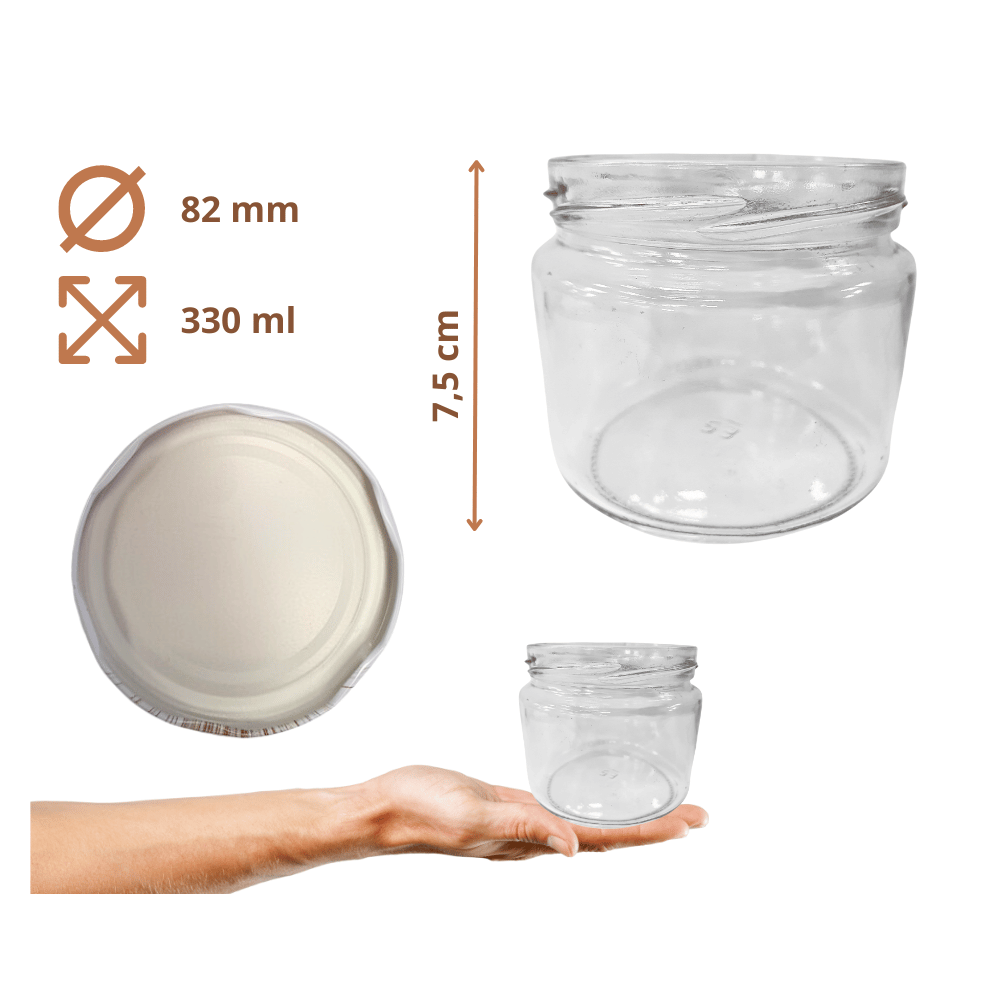 Słoiki 330ml dżemy konfitury przyprawy grzybki 30kpl zakrętki 82mm PZH