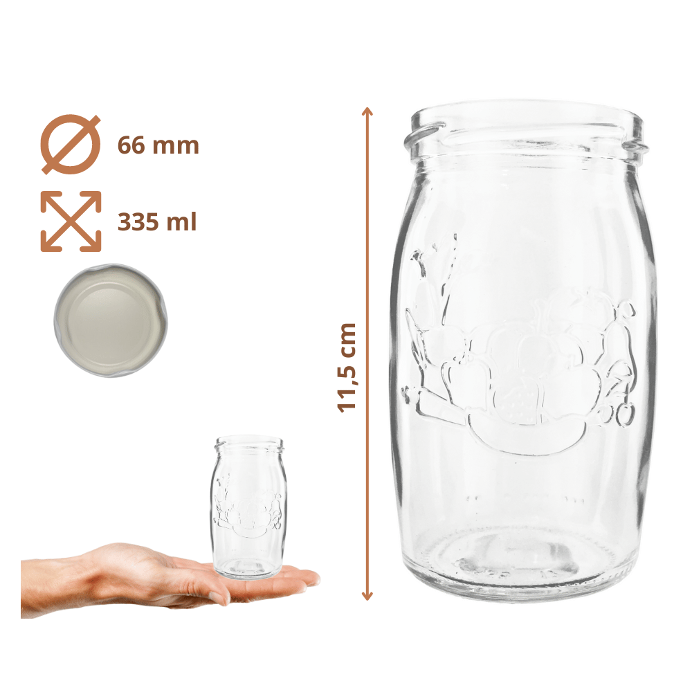 Słoiki 335ml dżemy konfitury kompot sok grzybki 10kpl zakrętki 66mm PZH