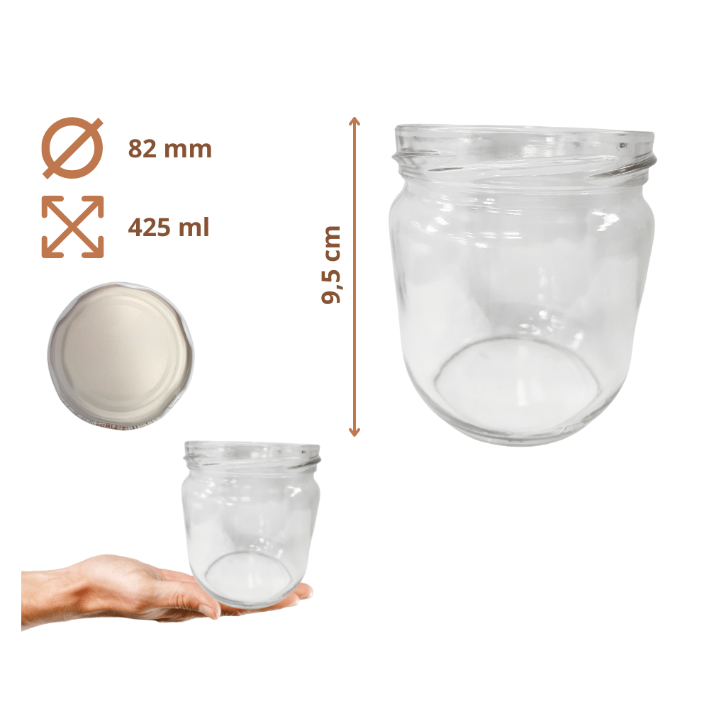 Słoiki 425ml dżemy konfitury kiełbasa pasztet 6kompletów zakrętki 82mm