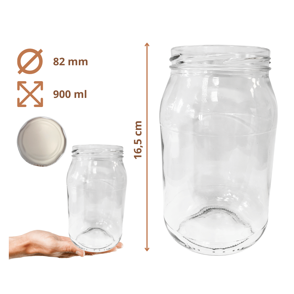 Słoiki 900ml 0,9l miód ogórki małosolne salatki 10kpl zakrętki 82mm PZH