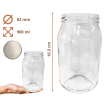Słoiki 900ml 0,9l miód ogórki małosolne salatki 60kpl zakrętki 82mm PZH