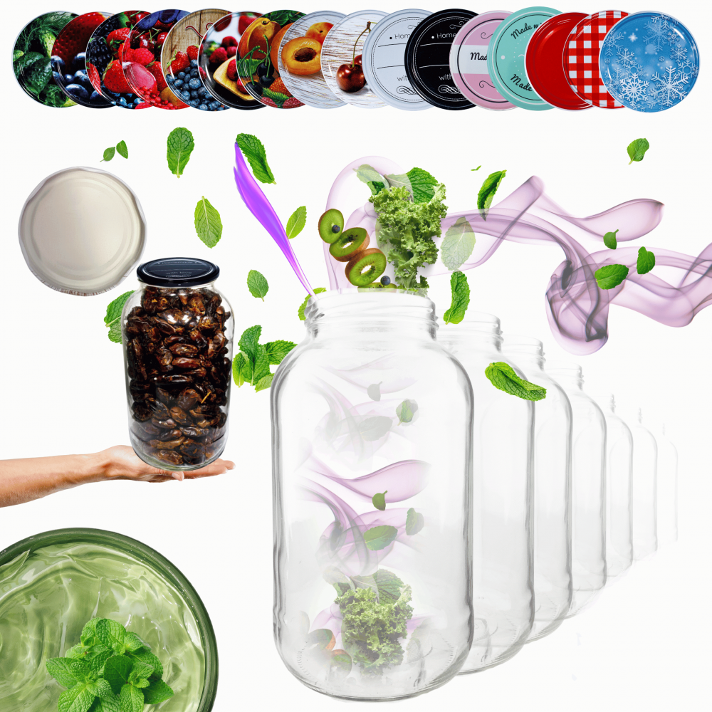 Słoiki 2000ml 2l soki ogórki kiszone grzyby nalewki 30kpl zakrętki 82mm PZH