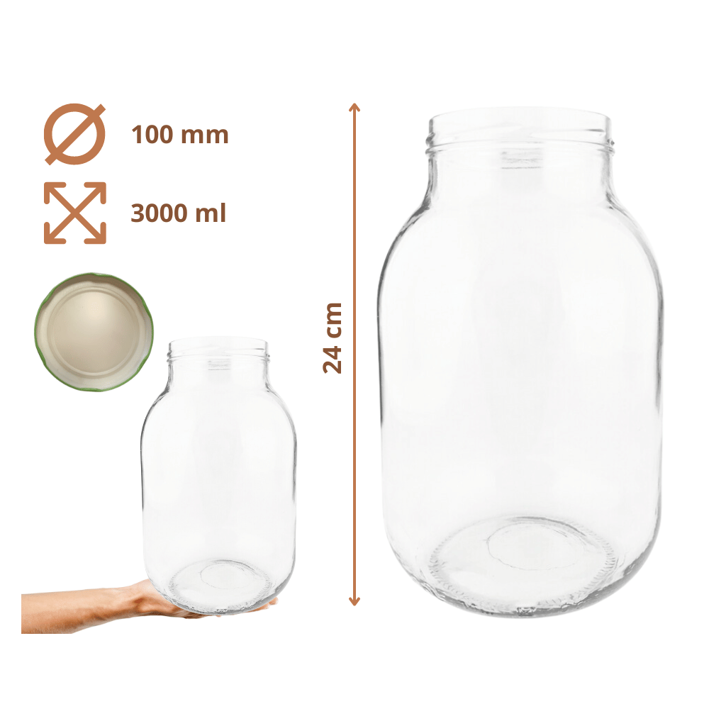 Słoiki 3000ml 3l soki ogórki kiszone grzyby nalewki 10kpl zakrętki 100mm PZH