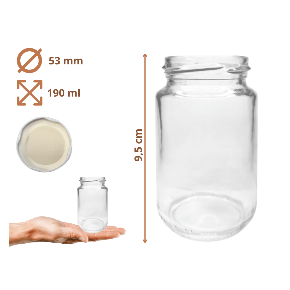 Słoiki 190ml 0,2 dżemy konfitury przyprawy deserki 60sztuk 53mm PZH