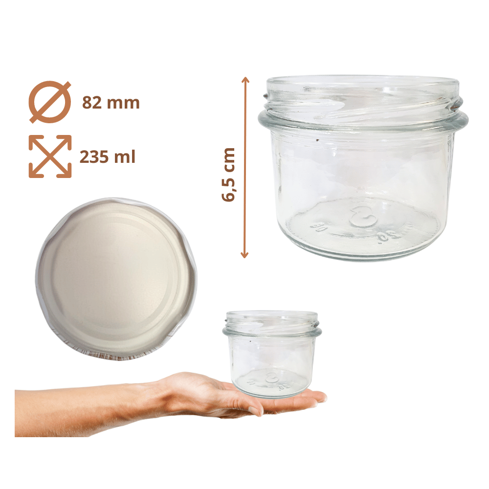 Słoik 235ml dżemy konfitury przyprawy deserki 1 sztuka 82mm