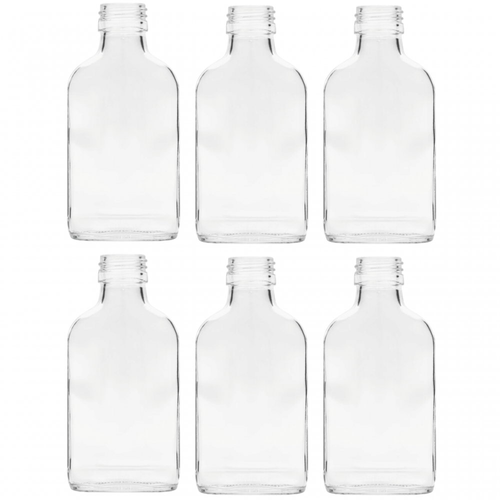 Butelki 100 ml piersiówki kieszonkowe na sok nalewki fi28 6szt BEZ NAKRETEK