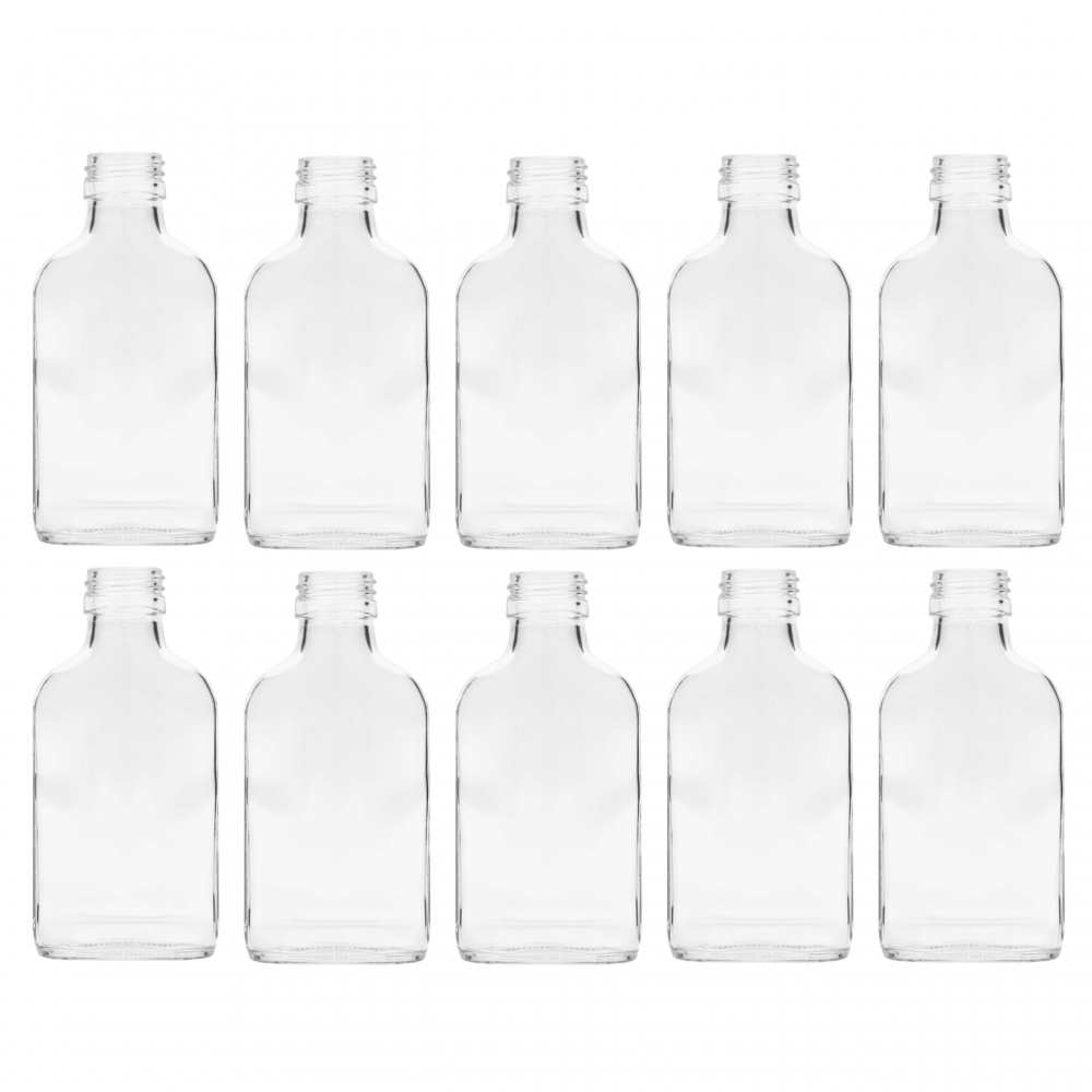 Butelki 100ml piersiówki kieszonkowe na sok nalewki fi28 10szt BEZ NAKRETEK