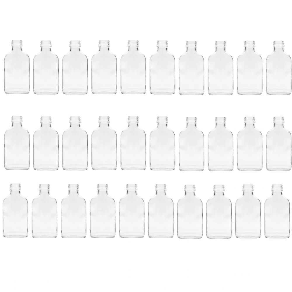 Butelki 100ml piersiówki kieszonkowe na sok nalewki fi28 30szt BEZ NAKRETEK