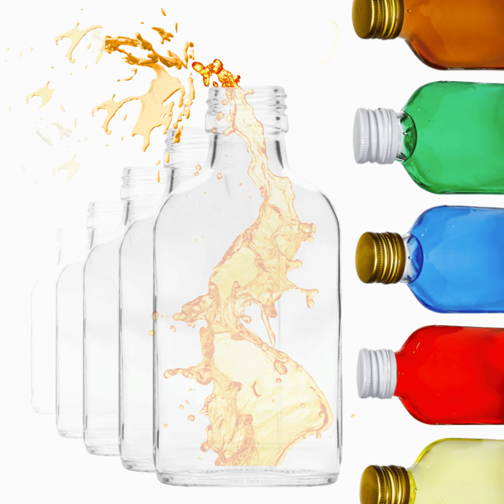 Butelki 100ml piersiówki kieszonkowe na sok nalewki fi28 60szt BEZ NAKRETEK