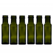 Butelki 100 ml maraski kwadratowe zielone na oliwę fi31 6szt BEZ NAKRETEK