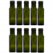 Butelki 100 ml maraski kwadratowe zielone na oliwę fi31 10szt BEZ NAKRETEK