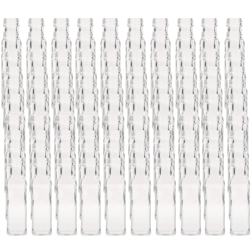 Butelki 100 ml maraski kwadratowe soki na oliwę fi31 100szt BEZ NAKRETEK