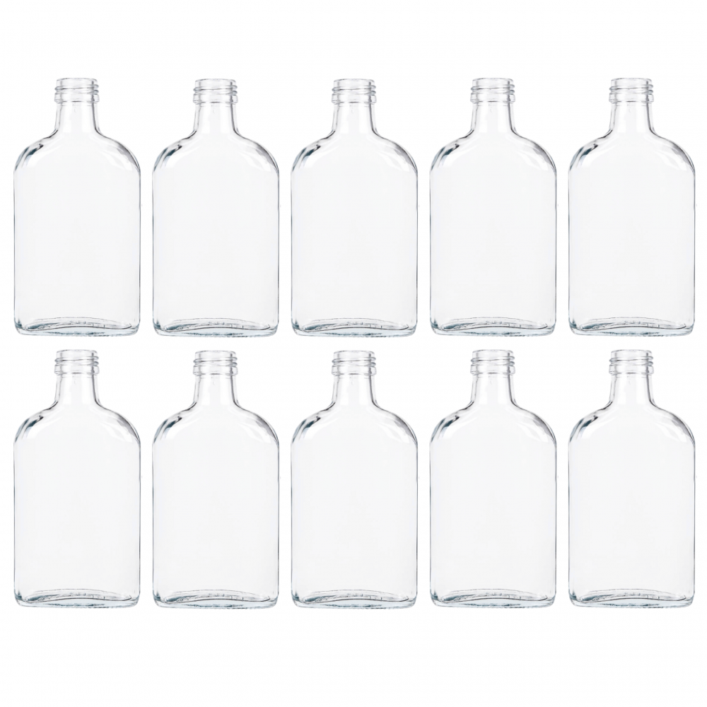 Butelki 200ml piersiówki do kieszeni na sok nalewki fi28 10szt BEZ NAKRETEK