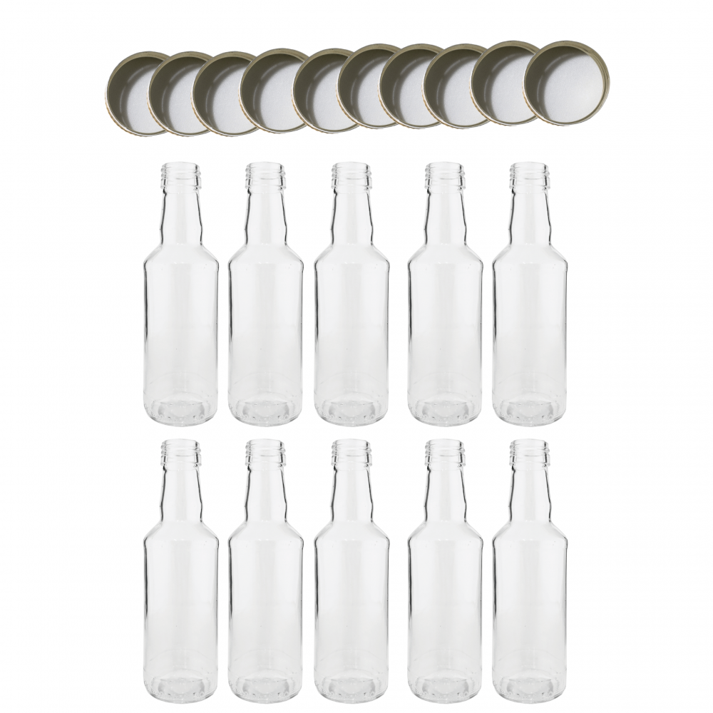 Butelki 200 ml na sok nalewkę syrop tradycyjne fi28 10szt NAKRĘTKI
