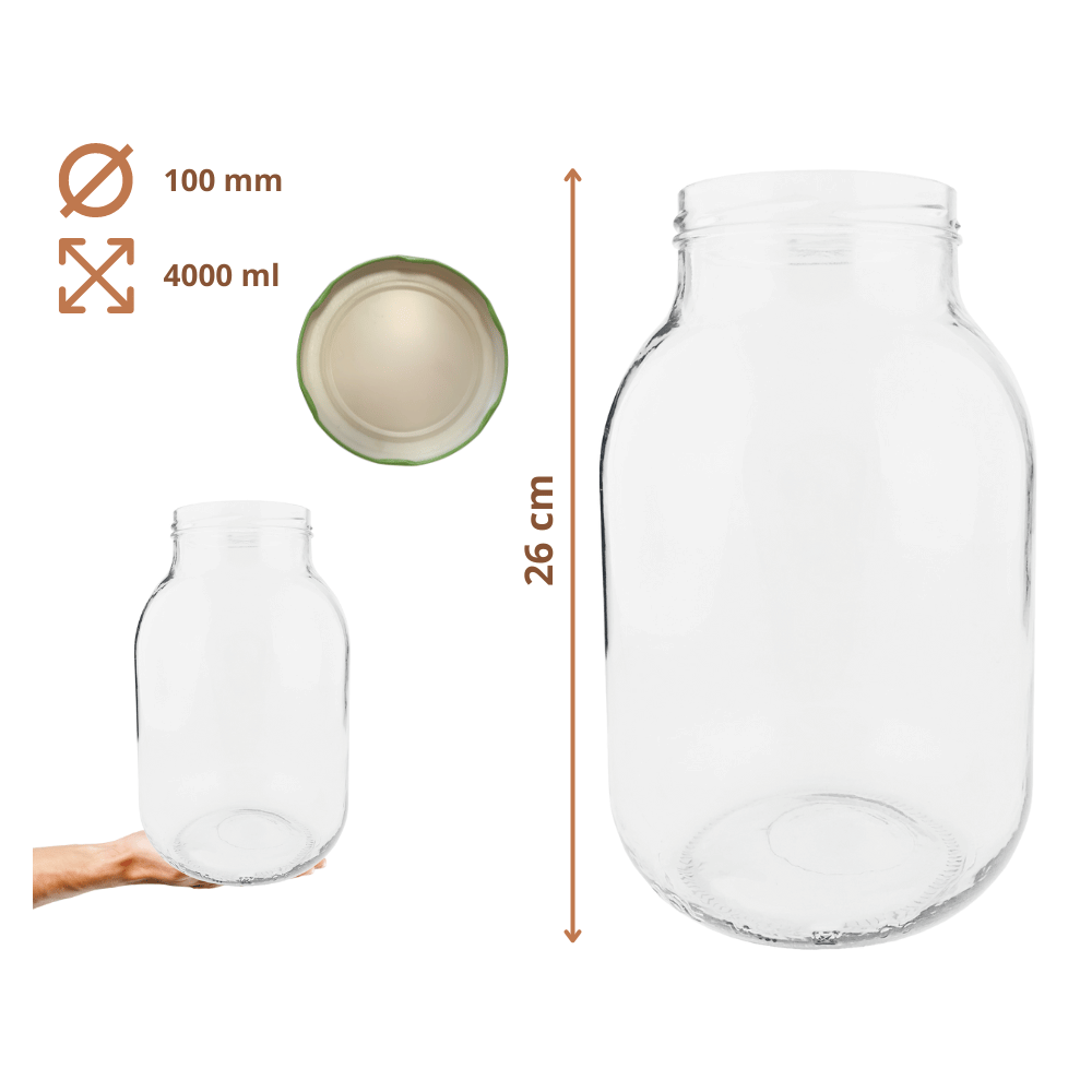 Słoiki 4000ml 4l soki ogórki cukinia grzyby nalewki 60sztuk 100mm PZH