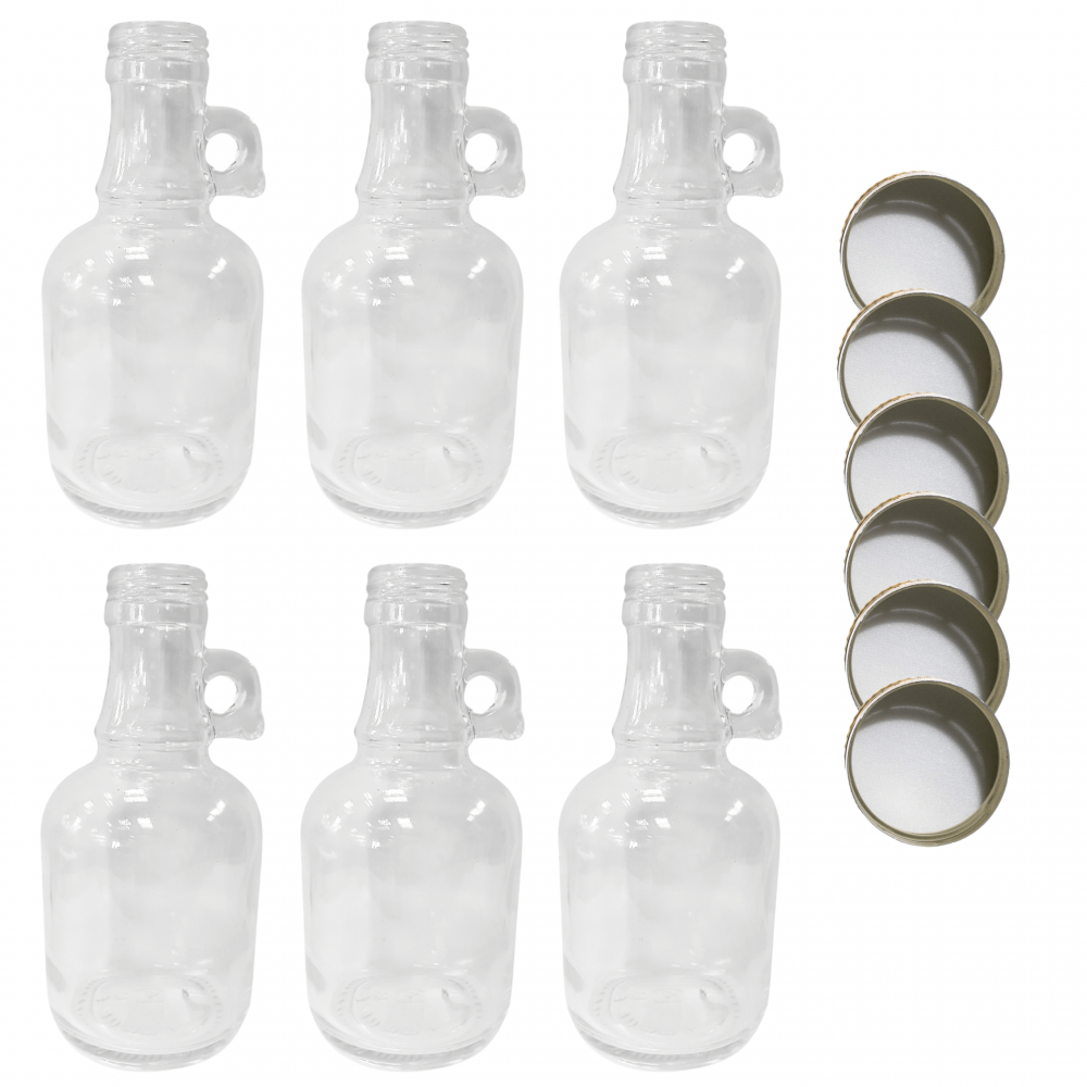 Butelki 250 ml galon z uchwytem soki na olej oliwę fi31 6szt NAKRĘTKI