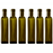 Butelki 250 ml maraski kwadratowe zielone oliwa fi31 6szt BEZ NAKRETEK