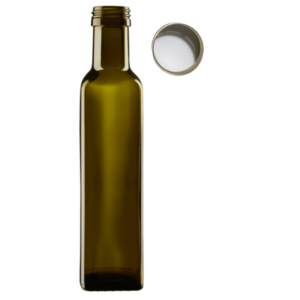 Butelka 250 ml maraska kwadratowa zielona na olej oliwę fi31 1szt NAKRĘTKA