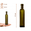 Butelki 250 ml maraski kwadratowe zielone na olej oliwę fi31 6szt NAKRĘTKI