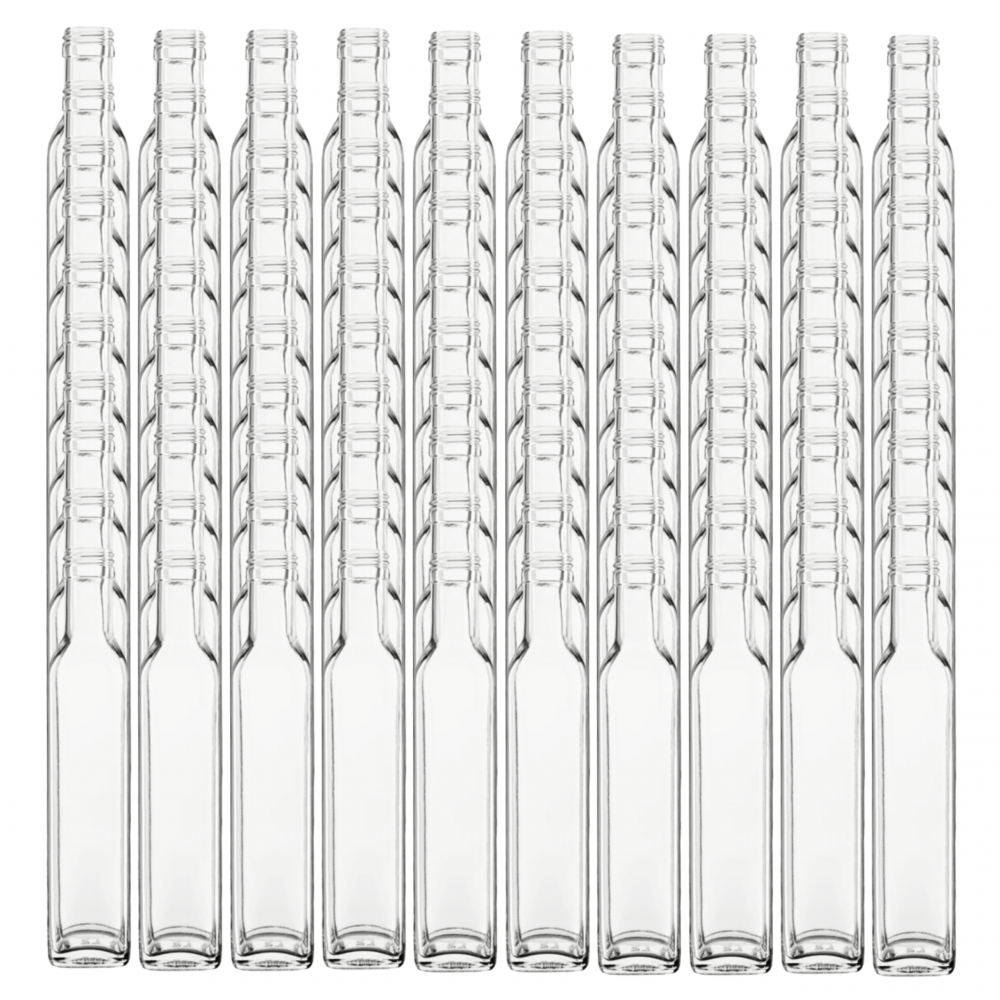 Butelki 250 ml maraski kwadratowe soki na oliwę fi31 100szt BEZ NAKRETEK