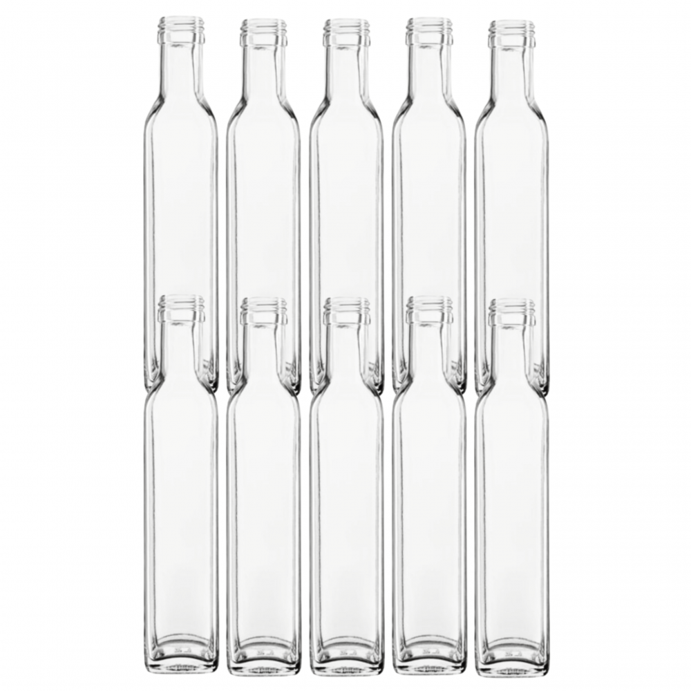 Butelki 250ml maraski kwadratowe soki na olej oliwę fi31 10szt BEZ NAKRETEK