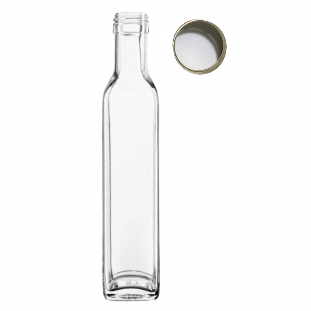 Butelka 250 ml maraska kwadratowa soki na olej oliwę fi31 1szt NAKRĘTKA