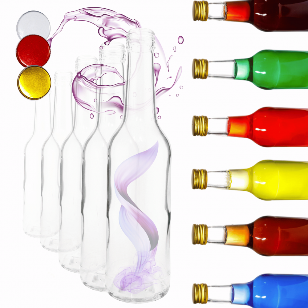 Butelki 330 ml na sok nalewkę syrop tradycyjne fi28 30szt NAKRĘTKI