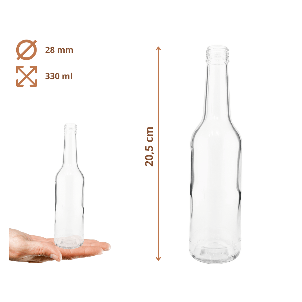 Butelki 330 ml na sok nalewkę syrop tradycyjne fi28 60szt NAKRĘTKI