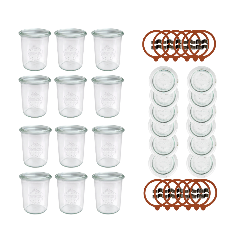 Słoiki Weck 160ml przetwory MOLD żaroodporne dżem zapinki wieko gumka 12szt