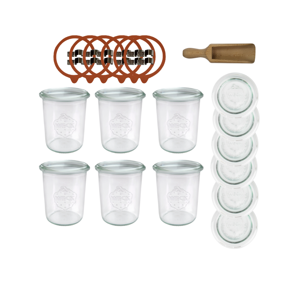 Słoiki Weck 160ml przetwory MOLD żaroodporne miarka spinki wieko gumka 6szt