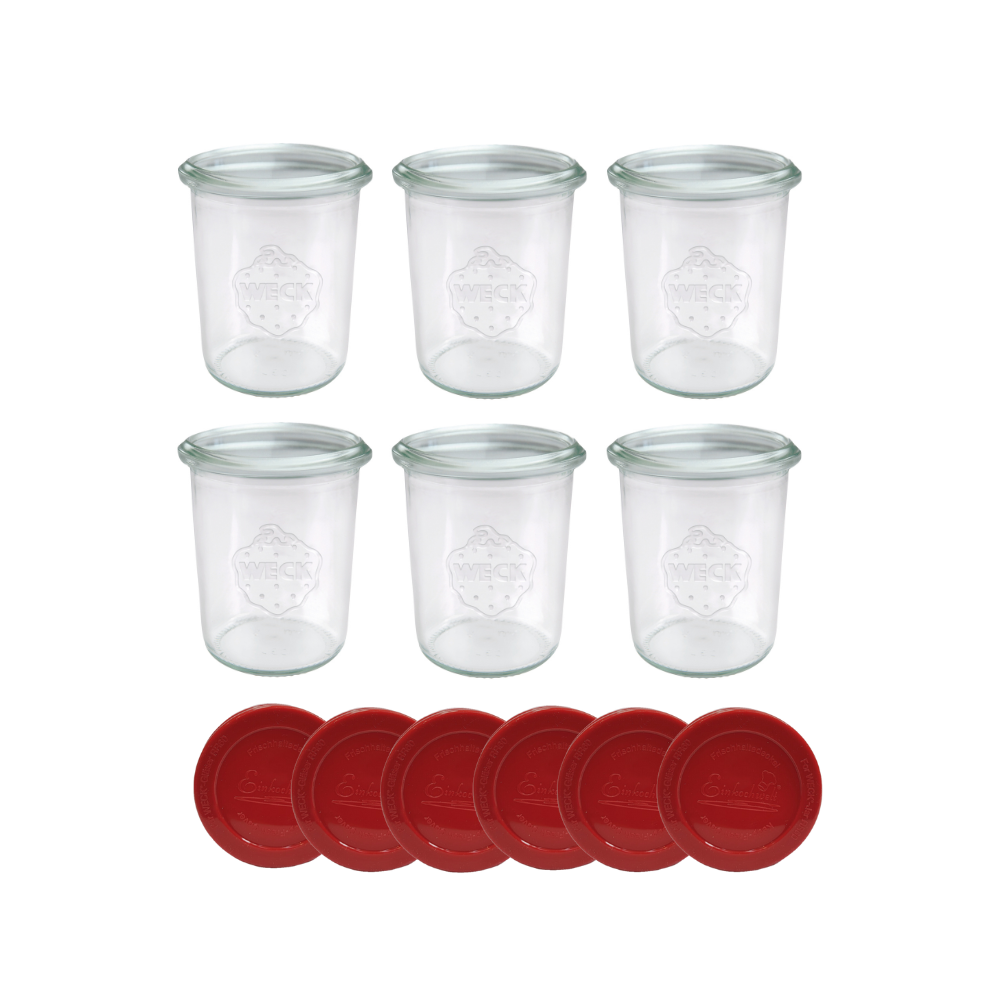 Słoiki Weck 160ml przetwory MOLD żaroodporne silikonowe wieka 6szt TRWAŁE