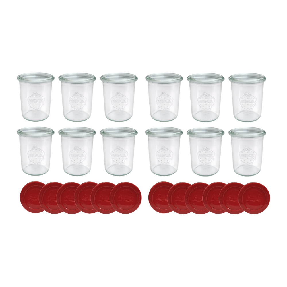 Słoiki Weck 160ml przetwory MOLD żaroodporne silikonowe wieka 12szt TRWAŁE