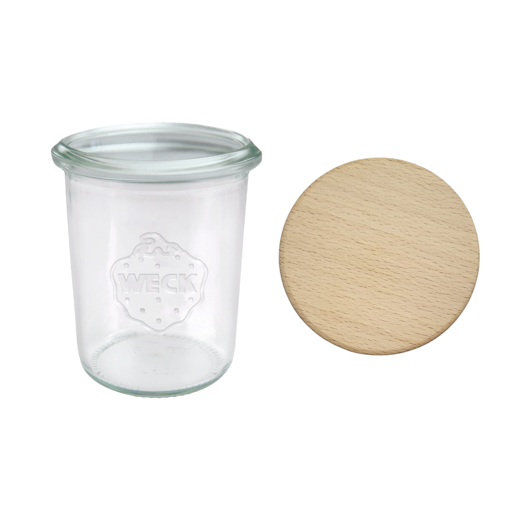 Słoik Weck 160ml na przetwory MOLD żaroodporny drewniane wieko 1szt SOLIDNY