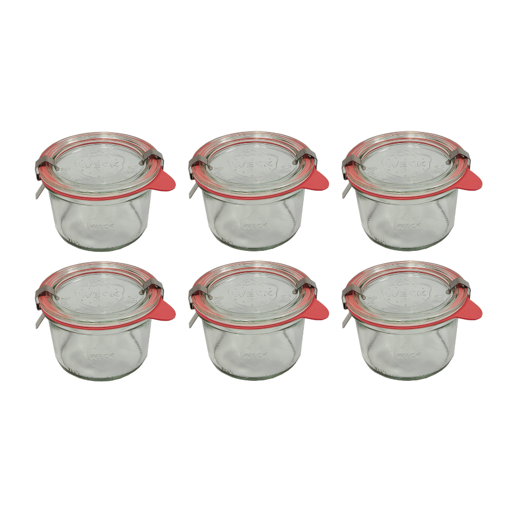 Słoiki Weck 200 ml pucharek MOLD żaroodporne dżem zapinki wieko gumka 6szt