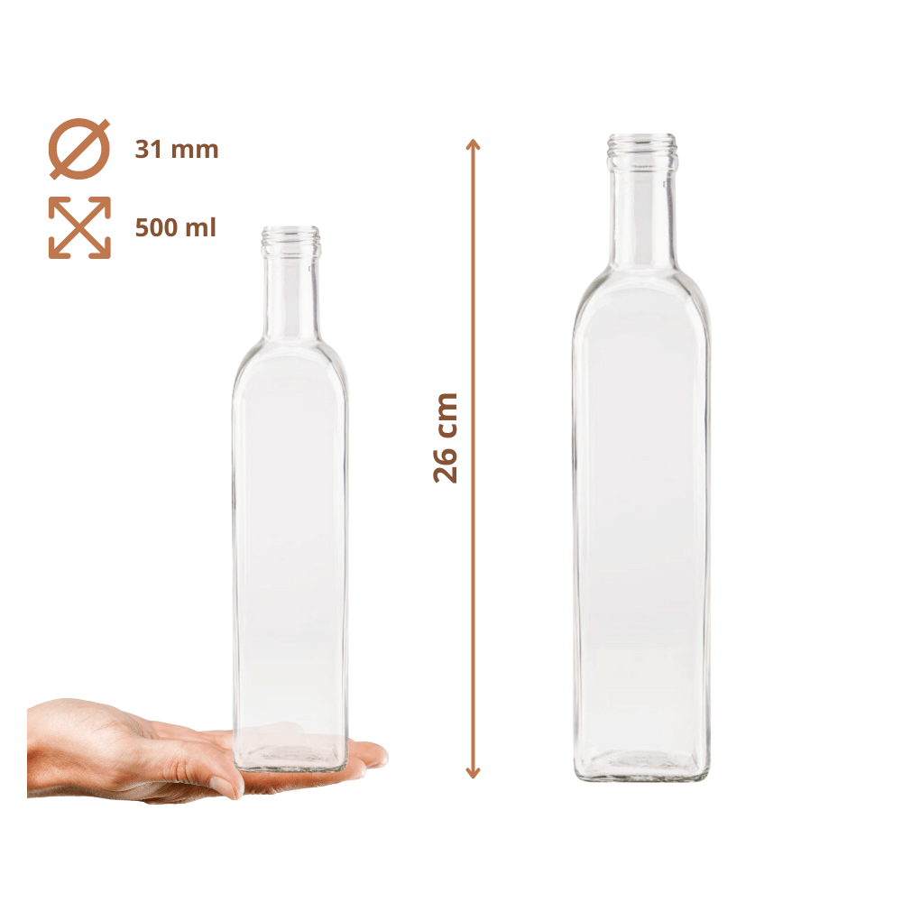 Butelka 500 ml maraska kwadratowa soki sok na olej fi31 1szt BEZ NAKRETKI