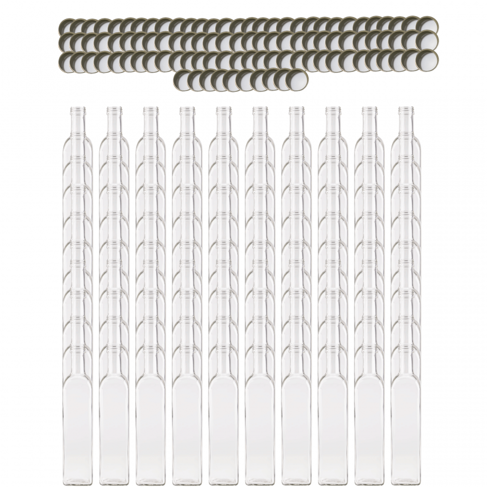 Butelki 500 ml maraski kwadratowe soki na olej oliwę fi31 100szt NAKRĘTKI