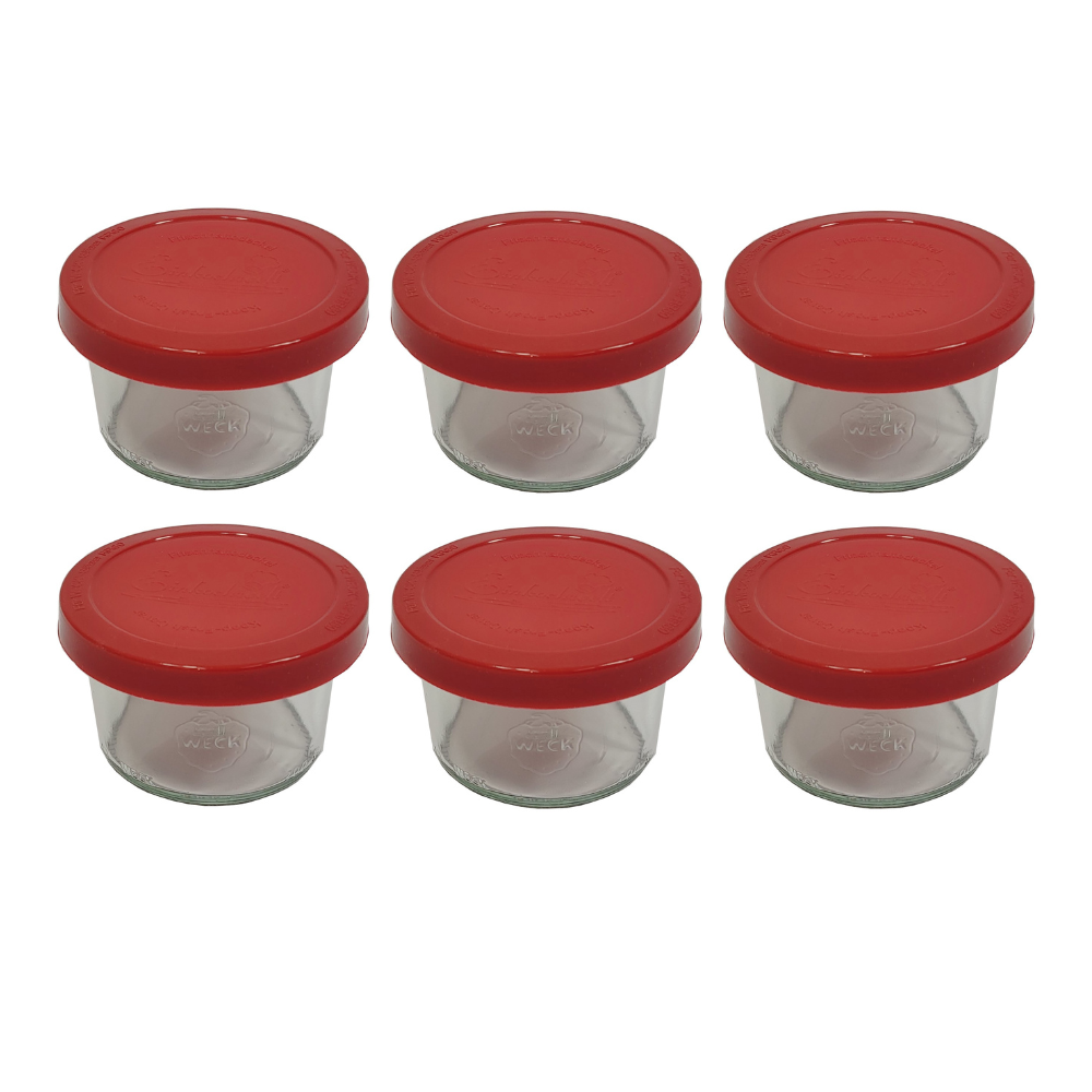 Słoiki Weck 200ml pucharek MOLD żaroodporne silikonowe wieka 6szt TRWAŁE